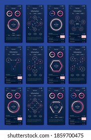 Elementos vectores de infografía modernos para folletos comerciales. Uso en sitios web, folletos corporativos, publicidad y marketing. Gráficos, gráficos de líneas, gráficos de barras y líneas de tiempo.