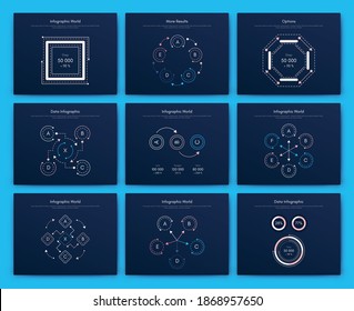 Modern infographic vector elements for business brochures. Use in website, corporate brochure, advertising and marketing. Pie charts, line graphs, bar graphs and timelines.