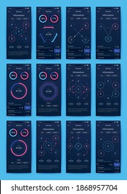 Elementos vectores de infografía modernos para folletos comerciales. Uso en sitios web, folletos corporativos, publicidad y marketing. Gráficos, gráficos de líneas, gráficos de barras y líneas de tiempo.