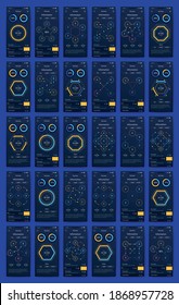 Elementos vectores de infografía modernos para folletos comerciales. Uso en sitios web, folletos corporativos, publicidad y marketing. Gráficos, gráficos de líneas, gráficos de barras y líneas de tiempo.