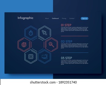 Modern infographic vector elements for business brochures. Use in website, corporate brochure, advertising and marketing. Pie charts, line graphs, bar graphs and timelines.