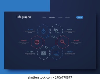 Modern infographic vector elements for business brochures. Use in website, corporate brochure, advertising and marketing. Pie charts, line graphs, bar graphs and timelines.