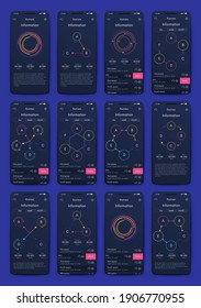 Modern infographic vector elements for business brochures. Use in website, corporate brochure, advertising and marketing. Pie charts, line graphs, bar graphs and timelines.