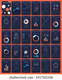 Elementos vectores de infografía modernos para folletos comerciales. Uso en sitios web, folletos corporativos, publicidad y marketing. Gráficos, gráficos de líneas, gráficos de barras y líneas de tiempo.