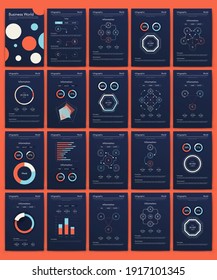 Elementos vectores de infografía modernos para folletos comerciales. Uso en sitios web, folletos corporativos, publicidad y marketing. Gráficos, gráficos de líneas, gráficos de barras y líneas de tiempo.
