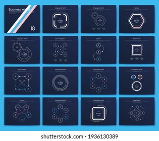 Modern infographic vector elements for business brochures. Use in website, corporate brochure, advertising and marketing. Pie charts, line graphs, bar graphs and timelines.