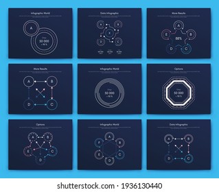 Modern infographic vector elements for business brochures. Use in website, corporate brochure, advertising and marketing. Pie charts, line graphs, bar graphs and timelines.