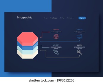 Modern infographic vector elements for business brochures. Use in website, corporate brochure, advertising and marketing. Pie charts, line graphs, bar graphs and timelines.