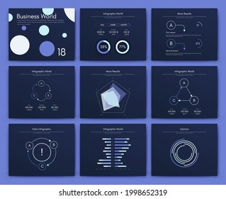 Modern infographic vector elements for business brochures. Use in website, corporate brochure, advertising and marketing. Pie charts, line graphs, bar graphs and timelines.
