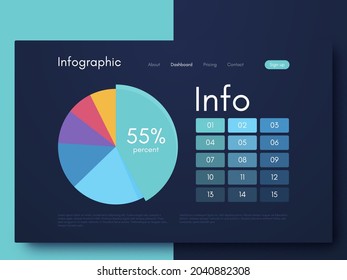 Modern infographic vector elements for business brochures. Use in website, corporate brochure, advertising and marketing. Pie charts, line graphs, bar graphs and timelines.