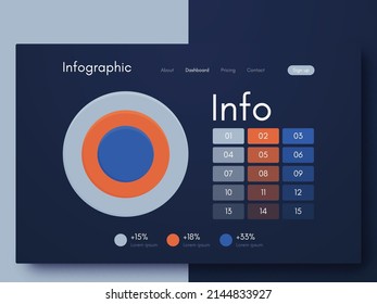 Modern infographic vector elements for business brochures. Use in website, corporate brochure, advertising and marketing. Pie charts, line graphs, bar graphs and timelines.