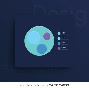 Elementos de Vector de infografía moderna para folletos de negocios. Uso en Sitio web, folleto corporativo, publicidad y marketing. Gráficos circulares, de líneas, de barras y de tiempo.
