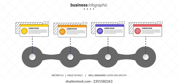 Plantilla futurista de vectores de infografía moderna
