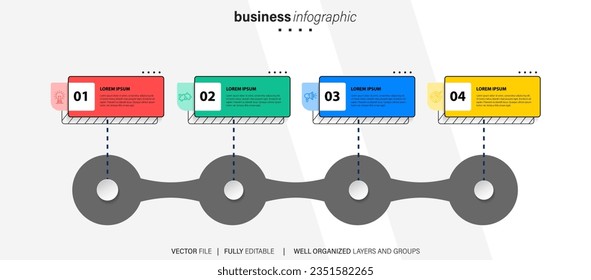 Modern Infographic Vector Futuristic Template
