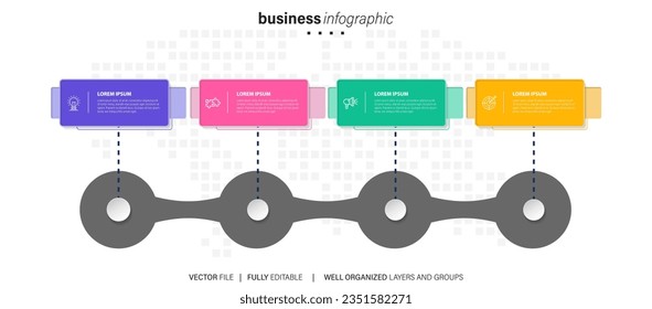 Modern Infographic Vector Futuristic Template
