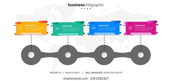 Modern Infographic Vector Futuristic Template
