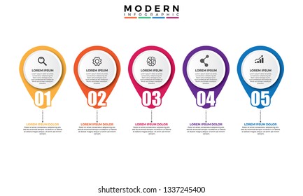 Modern infographic vector template. Colorful design template, Infographics for business concept. Can be used for presentations banner, workflow layout, process diagram, flow chart, info graph