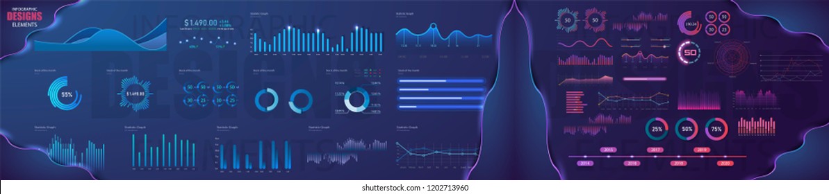 	
Modern modern infographic vector template with statistics graphs and finance charts. Diagram template and chart graph, graphic information visualization illustration