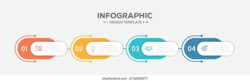 Plantilla de Vector de infografía moderna. Timeline con 4 opciones de números. Ilustración vectorial.