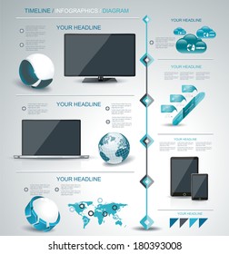 Modern infographic or webdesign concept, mobile shopping communication and delivery service. 