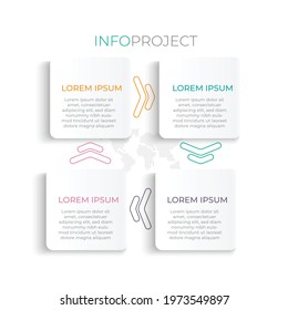 Modern Infographics 4 options design Process connection with flowchart timeline