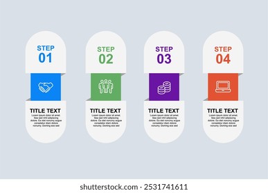 Modern Infographics 4 steps template Modern Infographics steps template