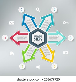 Modern infographics arrow element number template. Vector illustration. can be used for workflow layout, diagram, business step options, banner, web design