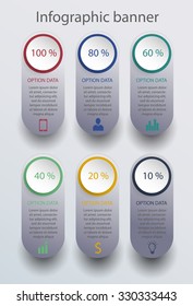 Modern infographics banner. Vector illustration. can be used for workflow layout, diagram, web design, number options.