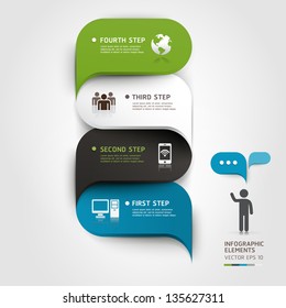 Modern infographics bubble speech template style. Vector illustration. can be used for workflow layout, diagram, number options, step up options, web design, banner template.