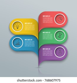 Modern infographics bubble speech template style. Vector illustration. can be used for workflow layout, diagram, number options, step up options, web design, banner template.
