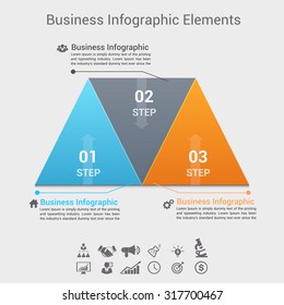 Modern infographics business triangle origami style. Vector illustration. can be used for workflow layout, diagram, banner, number options, step up options, web design.