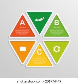 Modern infographics business triangle. Vector illustration.