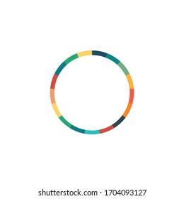 Modern Infographics circle with color parts , 17 options. Stock Vector illustration isolated on white background.