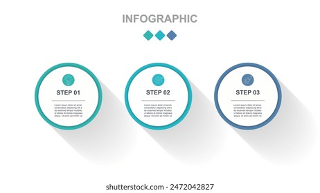 Modern infographics from circles with icons for business presentations. Template vector