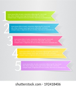 Modern infographics colorful design template with shadow vector illustration