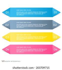 Modern infographics colorful design template with shadow vector illustration.