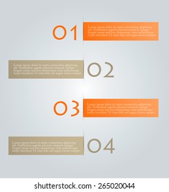 Modern infographics colorful design template with shadow orange color vector illustration