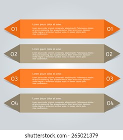 Modern infographics colorful design template with shadow orange color vector illustration