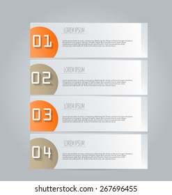 Modern infographics colorful design template with shadow orange color vector illustration