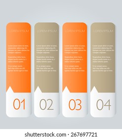 Modern infographics colorful design template with shadow orange color vector illustration
