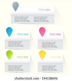 Modern infographics colorful web design template with shadow vector illustration 