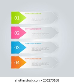 Modern infographics colorful web design template with shadow vector illustration. 