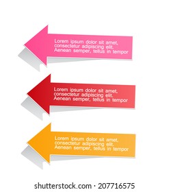 Modern infographics colorful web design template with shadow vector illustration. 