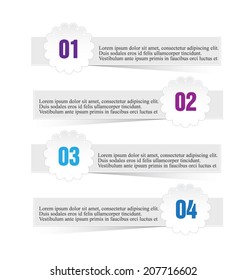 Modern infographics colorful web design template with shadow vector illustration. 