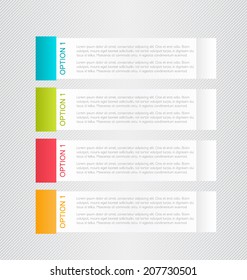 Modern infographics colorful web design template with shadow vector illustration. 