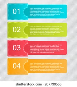 Modern infographics colorful web design template with shadow vector illustration.  