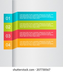 Modern infographics colorful web design template with shadow vector illustration. 