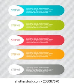 Modern infographics colorful web design template with shadow vector illustration.