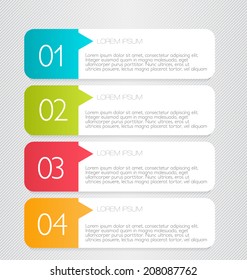 Modern infographics colorful web design template with shadow vector illustration.