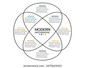Modern infographics concept Ikigai: The japanese secret to a long and happy life vector illustration.